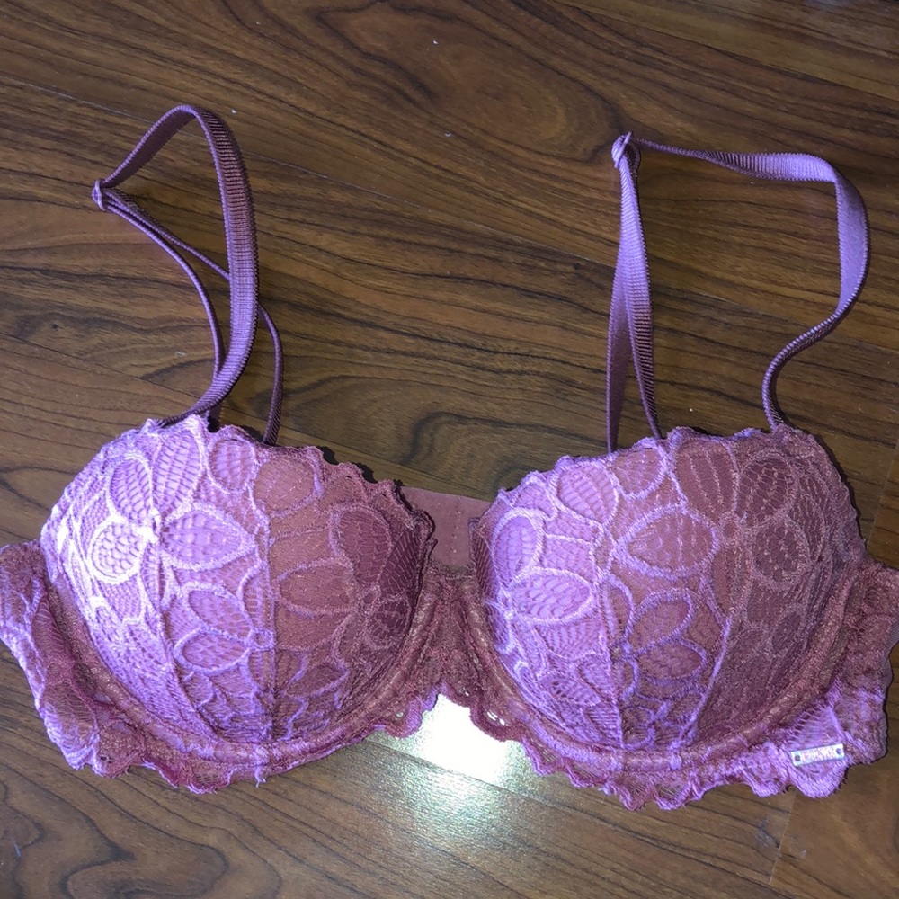 34B lace pink T shirt bra